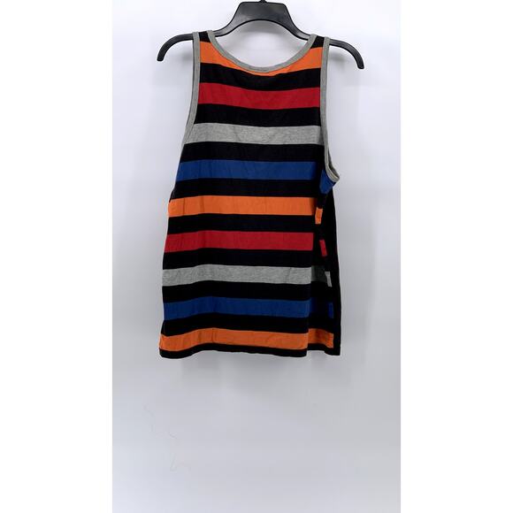 WESC Men's Black-Multi Striped Scoop-Neck Pocket Cotton Casual Tank SZ M - Picture 2 of 11
